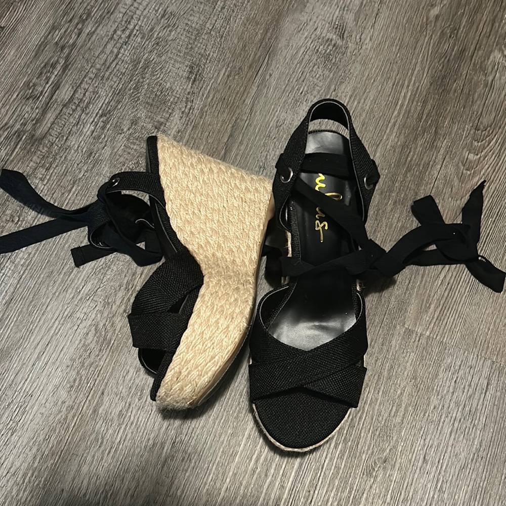 Black espadrilles wedges